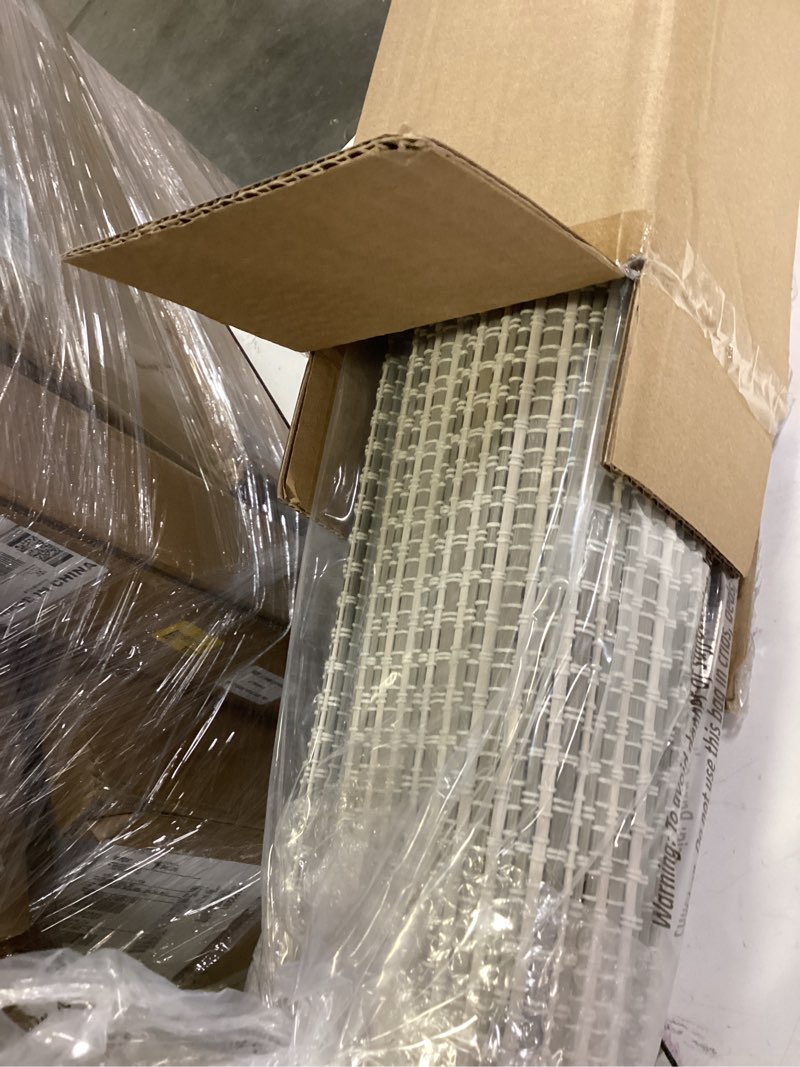 Condition photo showing Good Condition for lazblinds cordless bamboo roman shades for windows, light filtering natural bamboo blinds, easy lift cordless design for living room & bedroom, fits interior windows 31" w x 64" h, greystone greystone 31" w x 64" h