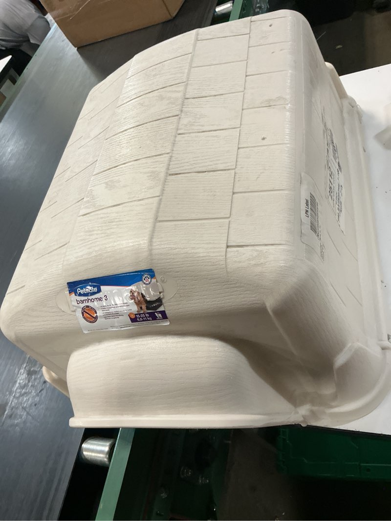 Condition photo showing Good Condition for petmate barnhome 3 plastic outdoor dog house  small  for pets 15-25 lb  tan