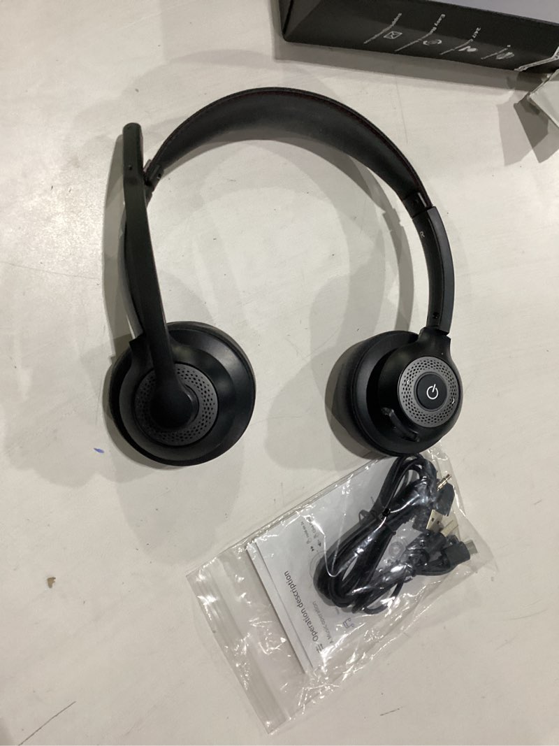Condition photo showing Good Condition for wireless headset with mic for work, bluetooth v5.2 headphones with ai noise cancelling microphone, usb dongle, clear calls & mic mute, for laptop, pc, iphone & android phones bluetooth+usb dongle