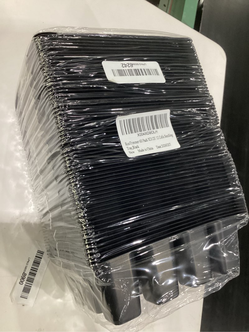 Condition photo showing Good Condition for rootrimmer 60 pack reusable 12-cell seed starter tray, plant starter trays with large drainage holes for seed germination, easy to repotted, fits standard 1020 flats and td377 trays, black black 12 cells-60p