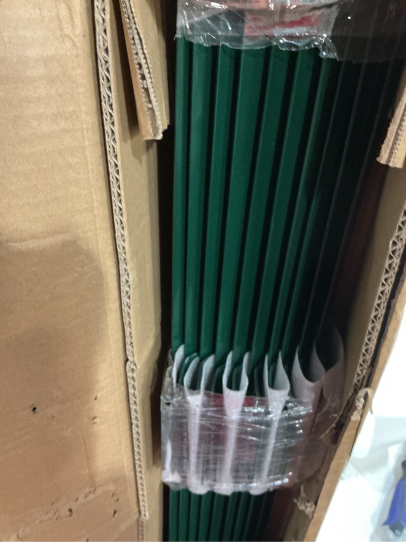 Condition photo showing New/Like New for thealyn 4.8ft fence posts, pack of 10 - sturdy metal u-posts & step-in stakes, no digging poles for garden wire fencing and yard signs (fits 4-ft fence mesh) 4.8 feet