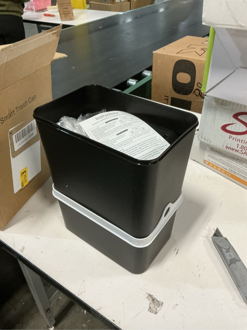 Condition photo showing Good Condition for Bathroom Trash Can, 2.6 Gallon Automatic Motion Sensor Touchless Garbage Can, Waterproof Trash Bin with Lid, Narrow Small Waste Bin for Kitchen, Office, Bedroom, Black A-Basic Battery Supply-Black 1 Pack(2.6 Gallon)