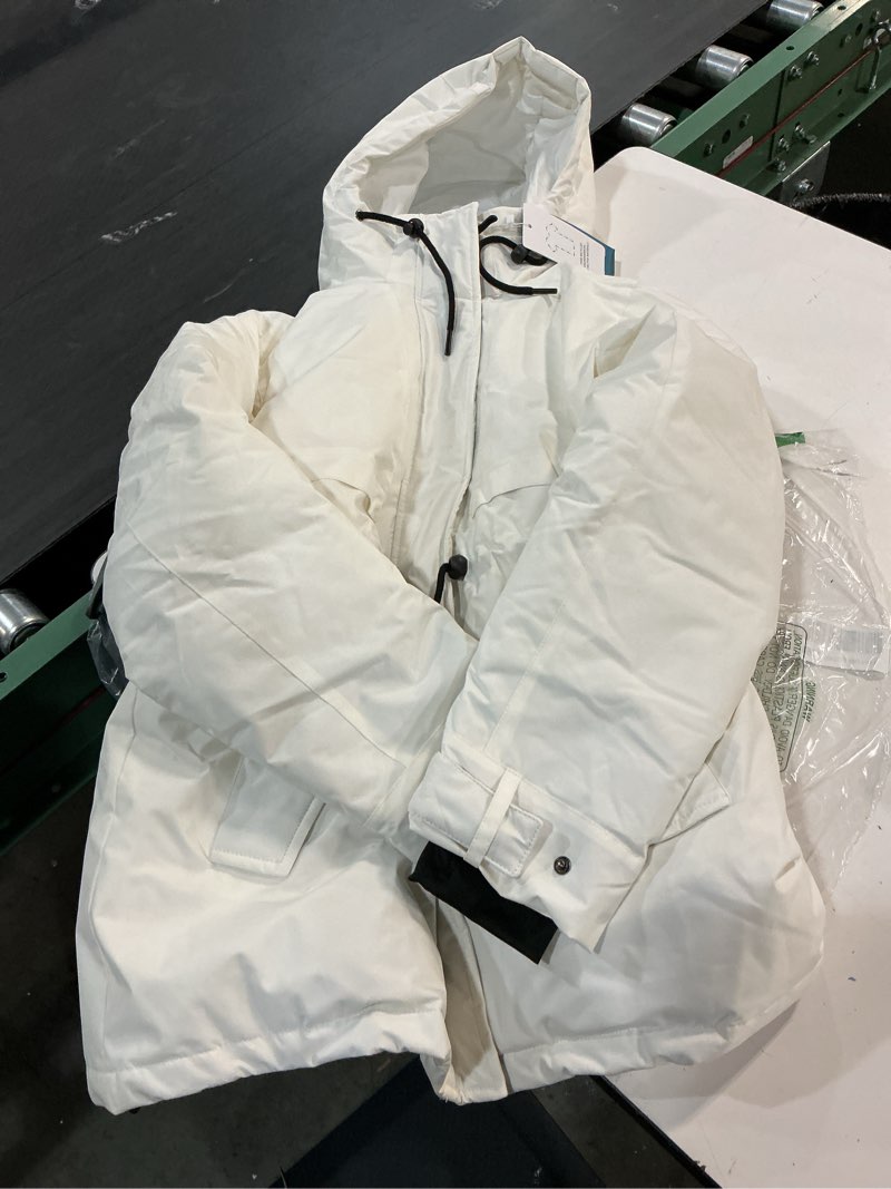 Condition photo showing Good Condition for Skieer Women's Waterproof Ski Jacket Hooded Winter Puffer Jacket Warm Snow Coat Medium White