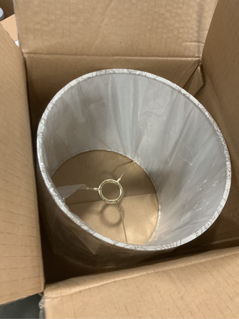 Condition photo showing Good Condition for Aspen Creative 58402, Drum Uno Lamp Shade, Cream Floral Pattern, 10" Top x 10" Bottom x 10" Height, 