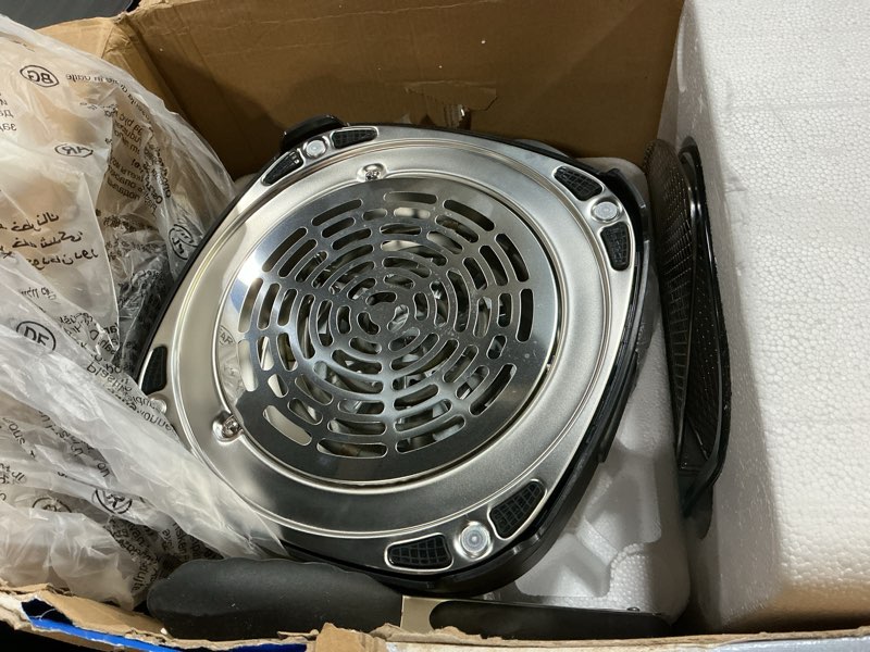 Condition photo showing As Is for AIRMSEN Potable Glass Air Fryer Non-Toxic, 4.8QT & 1.3QT, 4 Presets & Manual Control, 140–450? Precise Heat, 95% Less Oil, Auto-Pause & Resume, Microwave & Dishwasher Safe