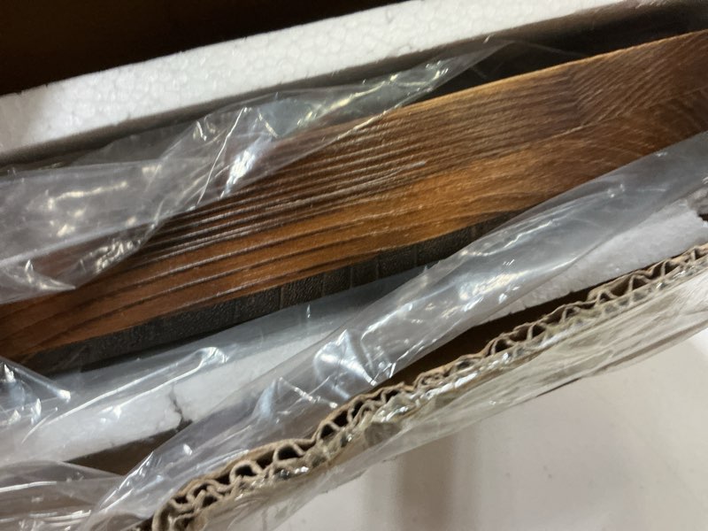Condition photo showing Good Condition for round ottoman tray for coffee table living room wood serving tray large wooden 20 inches rustic brown rustic brown 20"
