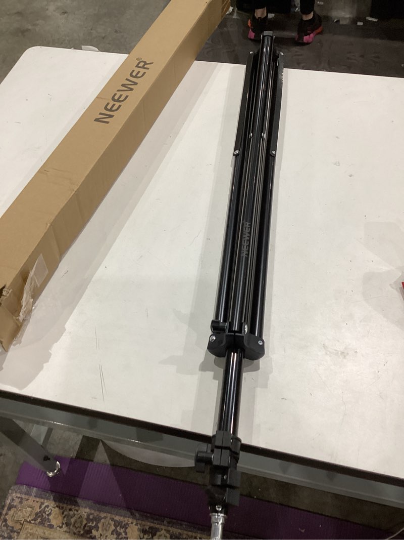 Condition photo showing As Is for neewer 9.2ft/2.8m air cushioned light stand, heavy duty all metal tripod stand with 1/4" to 3/8" reversible spigot, 3 way mounting interface & metal locking knobs, max load 5.5lb/2.5kg, st-280ac