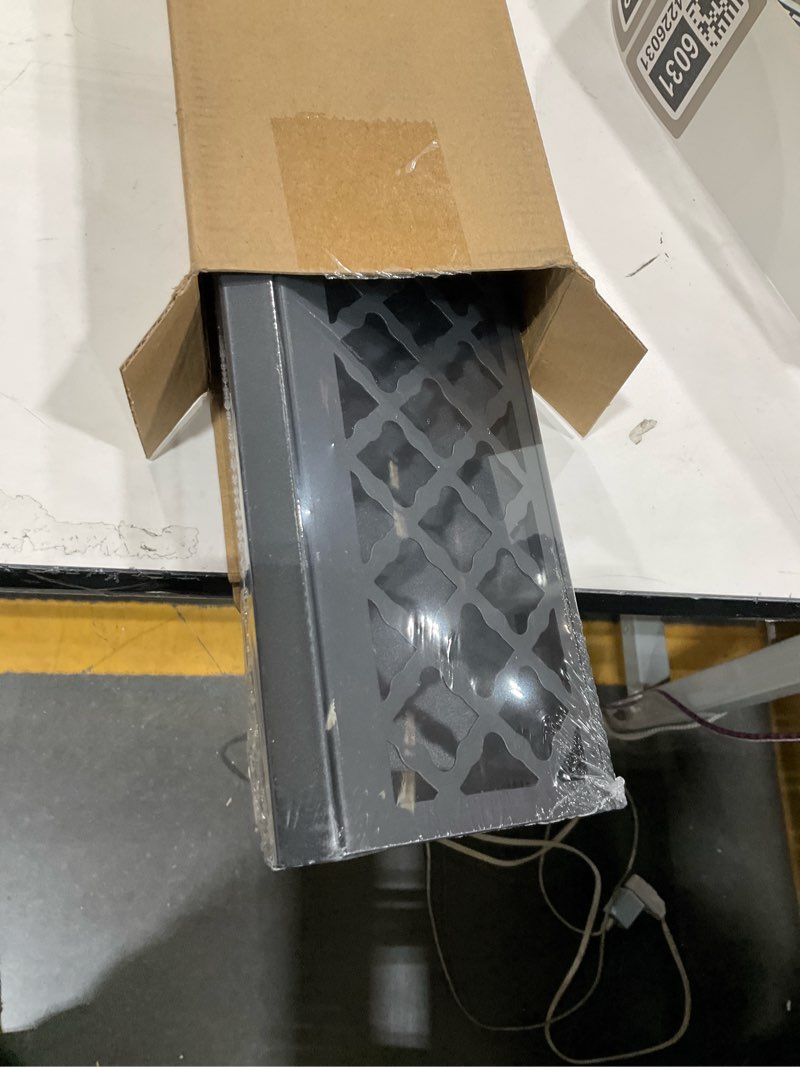 Condition photo showing Good Condition for Blulu 1 Pcs Baseboard Register Duct Opening Size Modern Design Vent Covers for Home Floor Wall Baseboard Air Covers Supply Floor Diffuser Including Screws (18 Inch,Black) 18 Inch Black 1