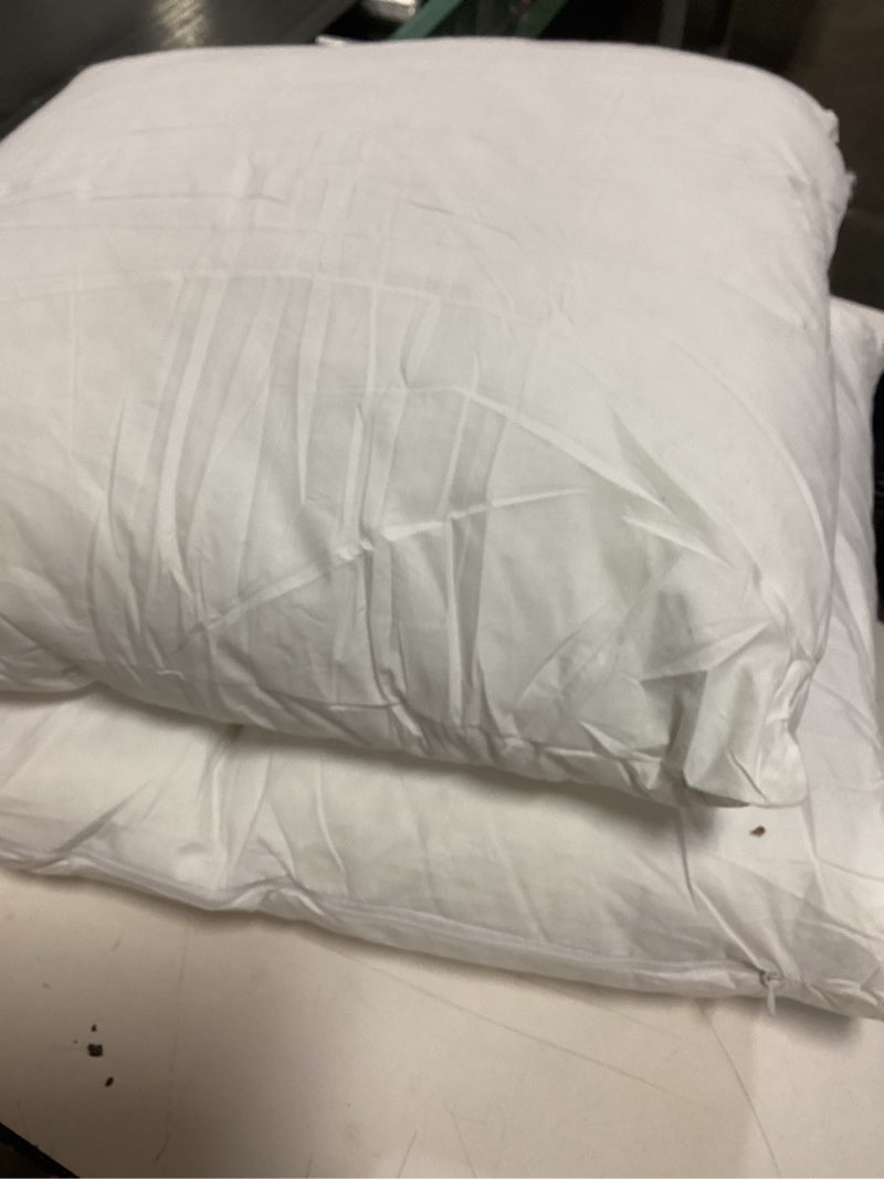 Condition photo showing Good Condition for Set of 2, MoonRest 20x20 Inch Synthetic Down Alternative Square Pillow Insert Form Stuffer for Sofa Shams, Decorative Throw Pillow, Cushion and Bed Pillow Stuffing - Hypoallergenic 20“X 20”