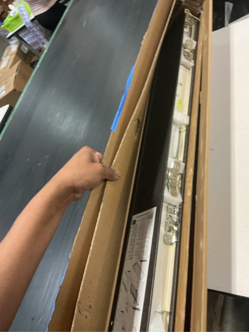 Condition photo showing New/Like New for high & mighty 515668 decorative 36" floating shelf holds up to 25lbs, easy tool-free dry wall installation, beveled, ecommerce packaging, espresso 36 inch ecommerce packaging