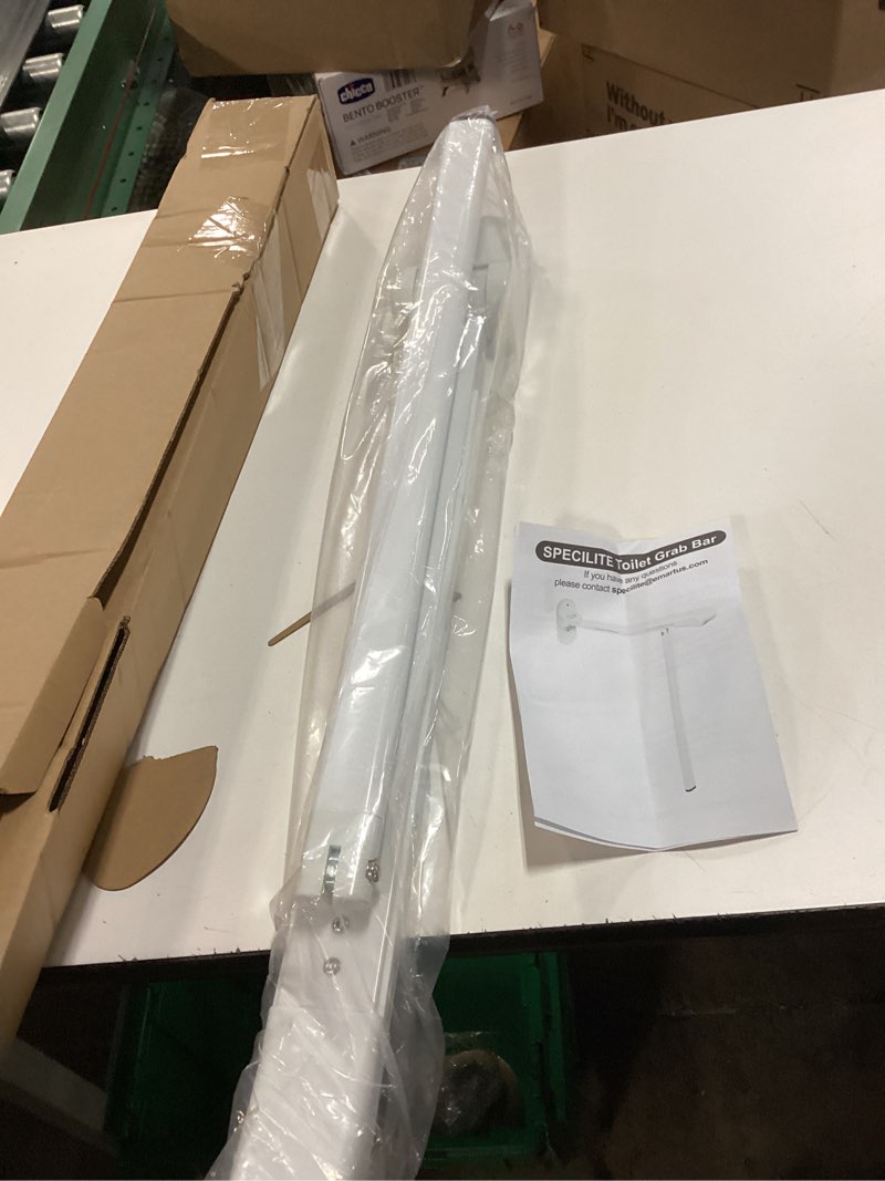 Condition photo showing Good Condition for specilite heavy duty toilet grab bar - 440lb sturdy support, safety rails with non-slip waterproof handrail & night glow strips, space saving flip-up design for elderly, disabled, pregnant & injury white
