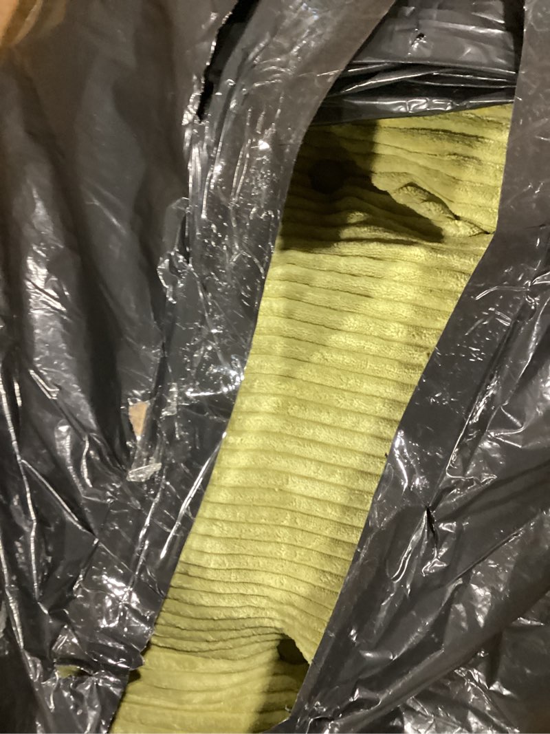 Condition photo showing Good Condition for higogogo papasan chair cushion with corduroy cover (without chair), 48 x 48 inch supportive cushion, overstuffed chair cushion,green