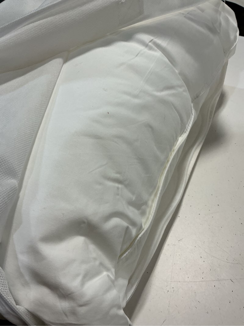 Condition photo showing As Is for premium down alternative pillow, standard, medium/firm