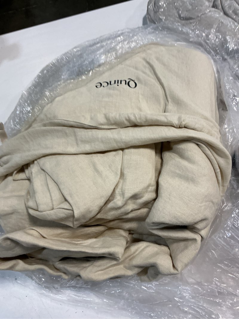 Condition photo showing As Is for quince european linen duvet cover, king/cal king, oat