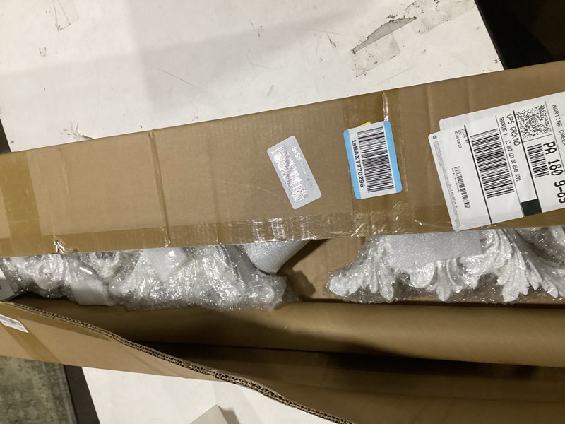 Condition photo showing New/Like New for ready to assemble wall molding kit 16 angel wing corners made into 2 top and 2 bottom frame premade accent wall molding wainscoting panels for interior wall decor living room and bedroom 2 white