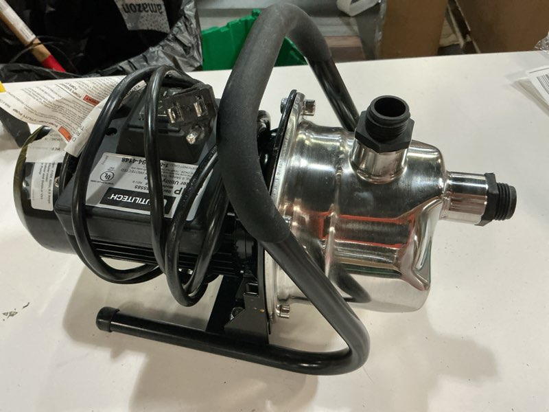Condition photo showing As Is for utilitech 1-hp 115 -volt 13-gallon stainless steel lawn pump