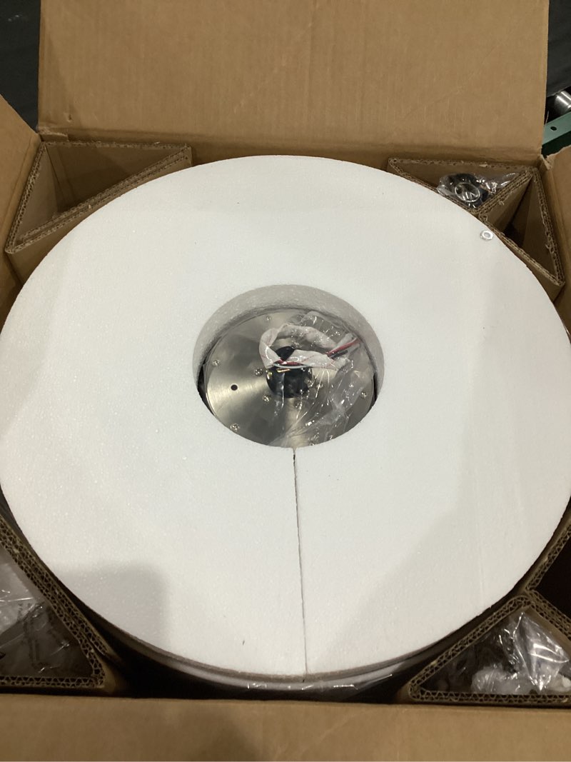 Condition photo showing Good Condition for 20" caged fandelier ceiling fans with lights, silver boho chandelier ceiling fan with light remote control with 6 speeds for bedroom, living room, nursery