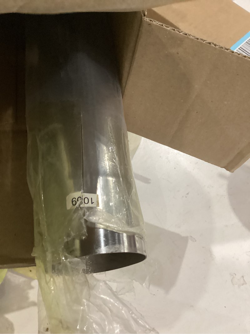 Condition photo showing As Is for motoforti 2.75" od straight tubing mandrel exhaust tube pipe 40" length t304 stainless steel universal fit piping silver tone 2.75 inch