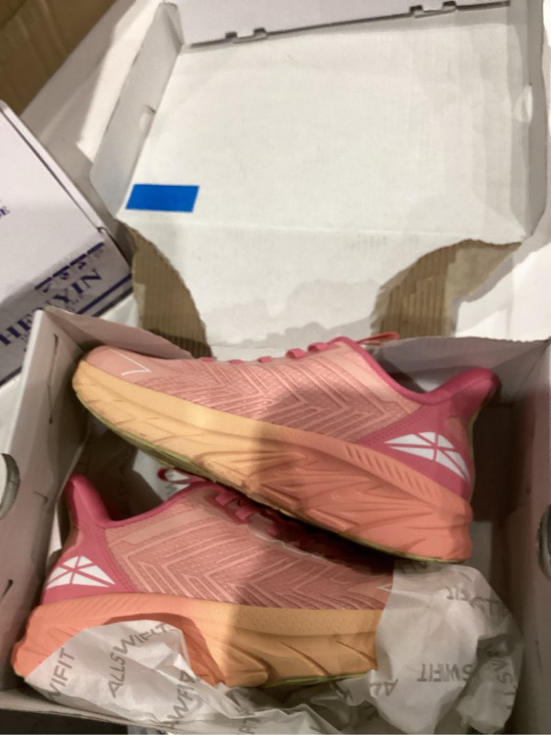 Condition photo showing As Is for Women's Slip On Walking Shoes Running Comfortable Tennis Breathable Non Slip Athletic Gym Workout Cross Training Fashion Sneakers 6.5 Pink/Orange