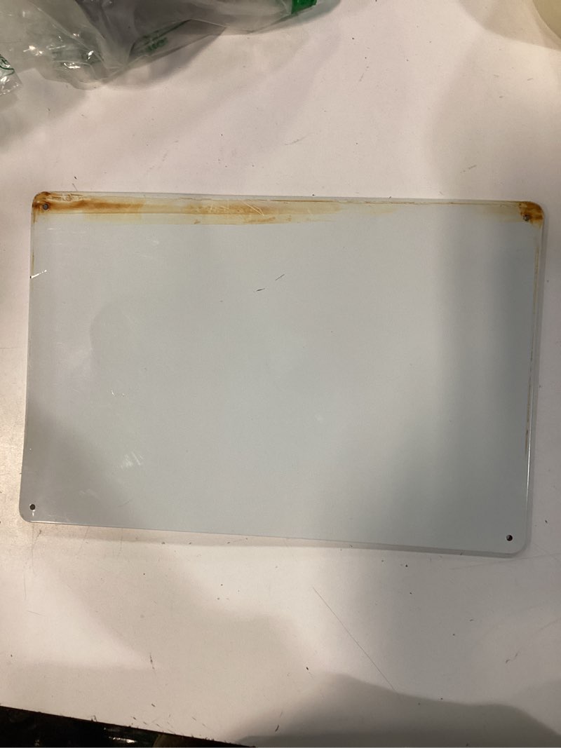 Blank white rectangular sign