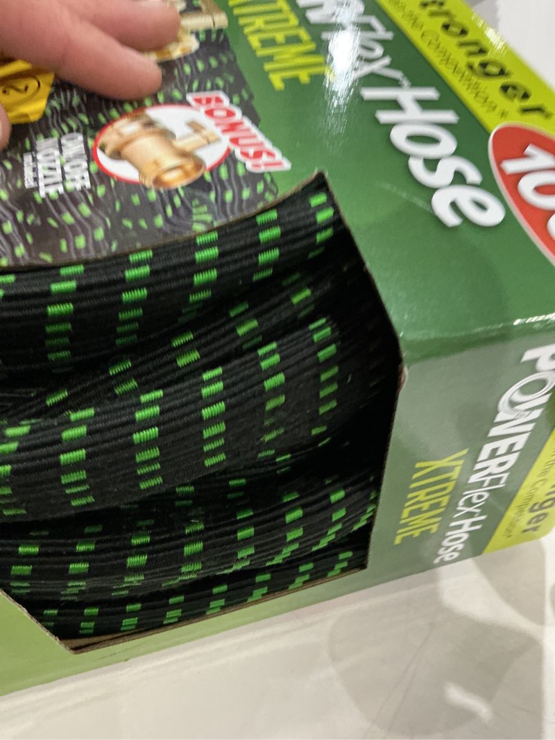 Condition photo showing As Is for flex-able hose flex-able xtreme hose 100ft - kink free, expandable, heavy duty, green