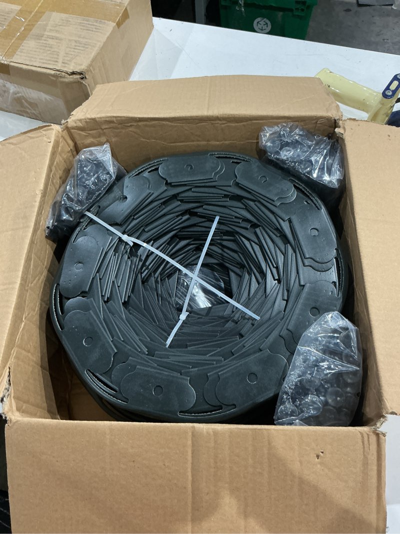 Condition photo showing Good Condition for mixc 100ft landscape edging kit with 150 spikes, not digging flexible plastic edge border for landscaping, lawn, garden, flower beds, yard, paver, playground, pathway,3pack, 33ft each,1.5in high black 1.5in*100ft