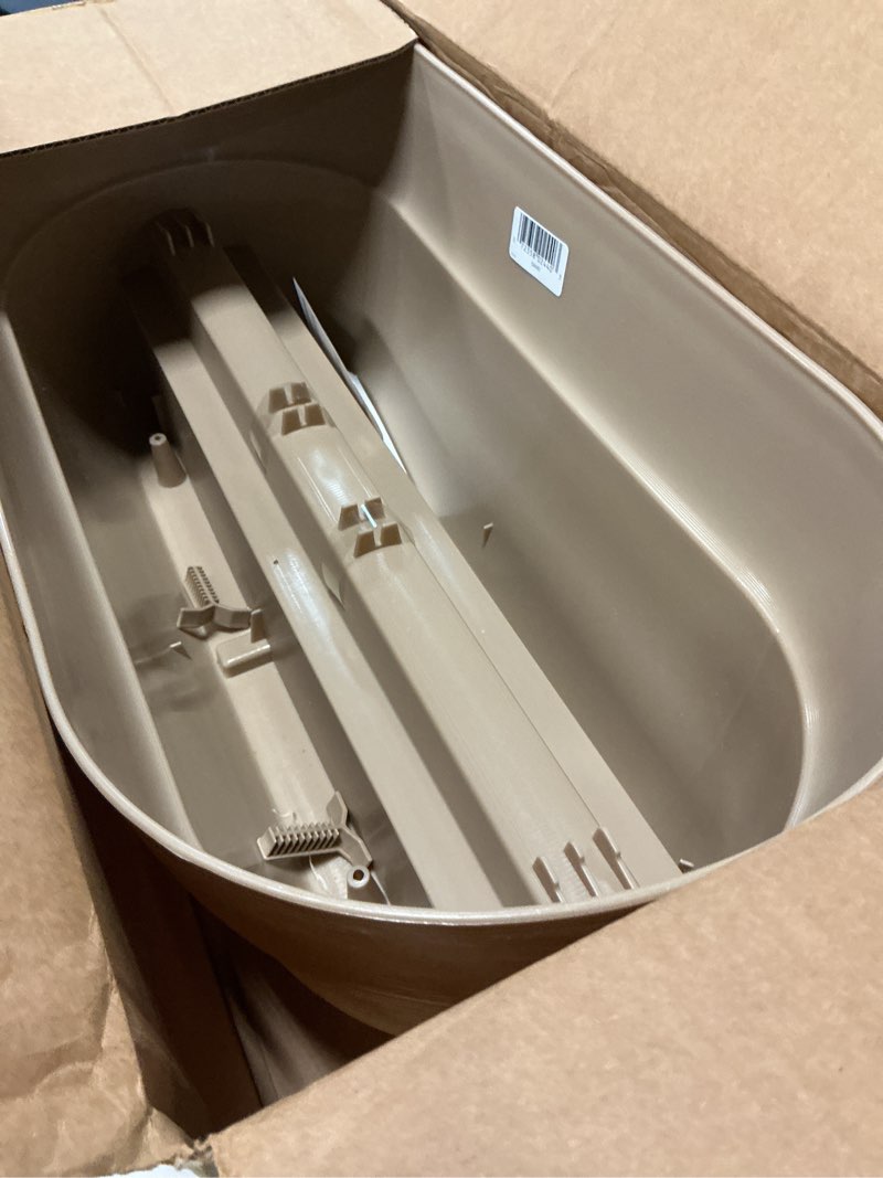 Condition photo showing Good Condition for emsco group bloomers railing planter with drainage holes – 24" weatherproof resin planter – sand sand 24.3 × 10.5 × 9.5 inches