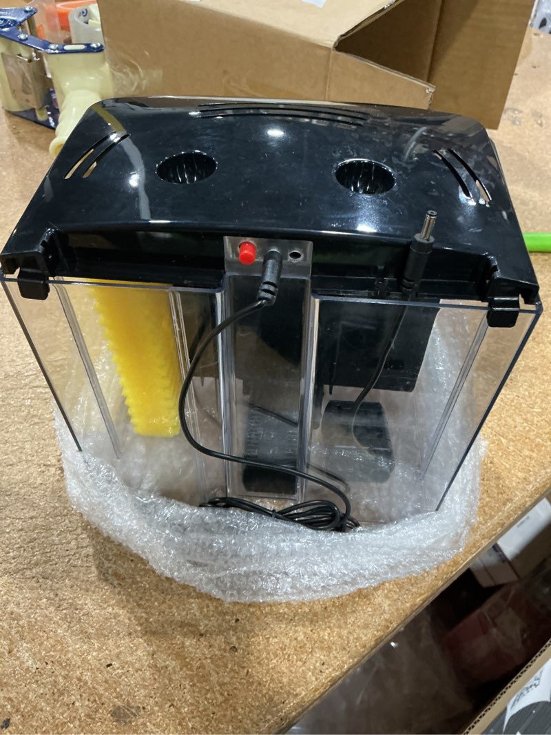 Condition photo showing Good Condition for aquaneat fish tank, 1.2 gallon aquarium, small betta fish tank starter kit with led light and water filter pump, rectangular