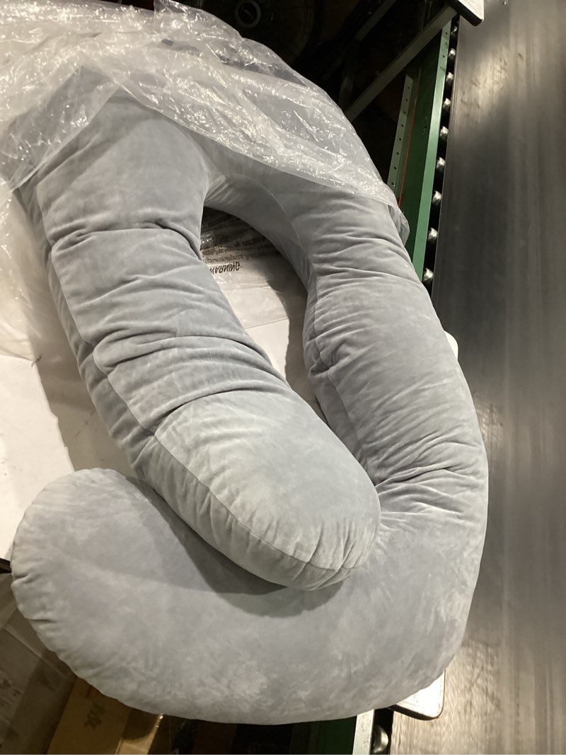 Condition photo showing Good Condition for insen pregnancy pillow,maternity body pillow with velvet cover,c shaped body pillow for sleeping (grey jersey)