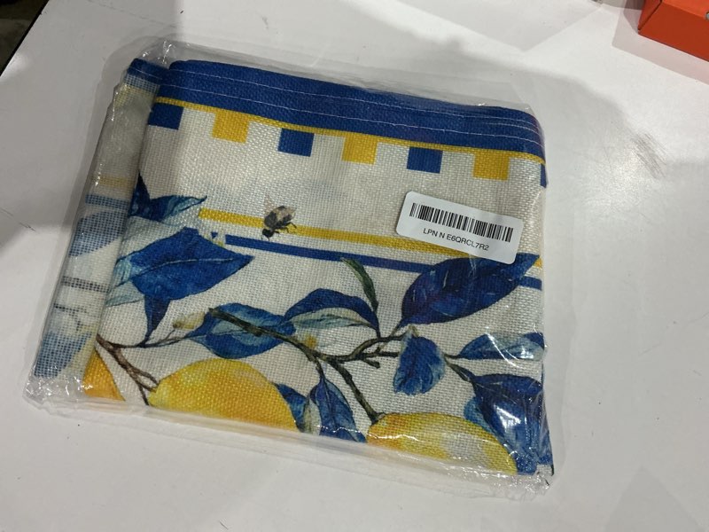Condition photo showing New/Like New for artoid mode lemon tree flower bee summer table runner, seasonal holiday kitchen dining table decoration for home party indoor 13x90 inch 13" x 90", table runner beige