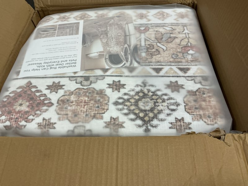 Condition photo showing New/Like New for zesthome 8x10 area rugs for living room,non-slip backing washable rugs,vintage large area rug?stain resistant home decor rug (orange,8'x10') orange 8' x 10' (rectangular)