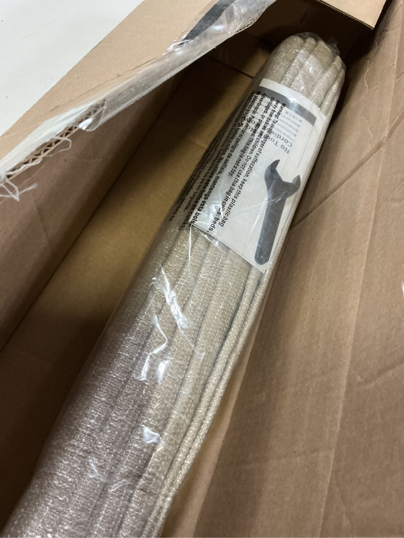 Condition photo showing Good Condition for no tools no drill cordless roman shades for indoor windows 100% blackout, for window size 26" w × 64" h beige beige 26" w × 64" h