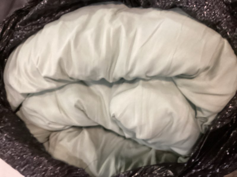 Condition photo showing As Is for Litanika King Size Comforter Set Sage Green, 3 Pieces Lightweight Solid Comforter King Size, All Season Fluffy Down Alternative Comforter Bed Set Quilt Blanket King (104"x90") 01 - Sage Green