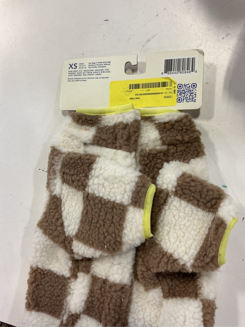 Condition photo showing Good Condition for oodles tan sherpa bubble hem fall dog jacket xs