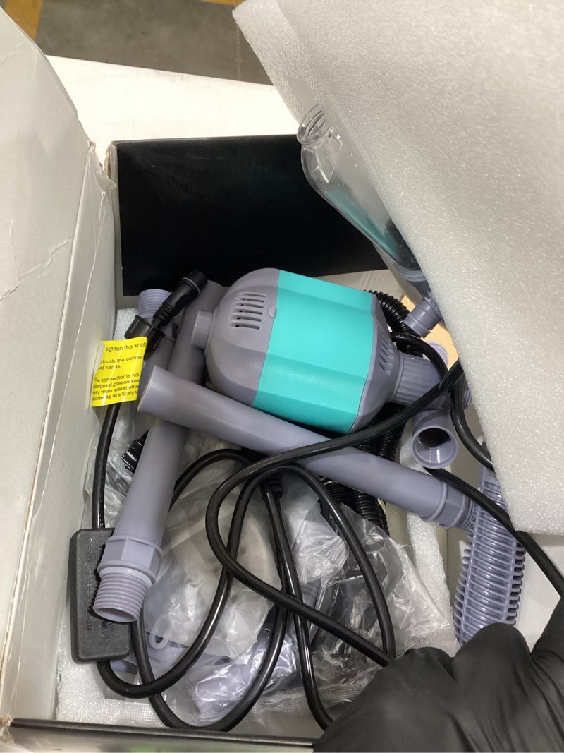 Condition photo showing As Is for hygger 360gph electric aquarium gravel cleaner, 5 in 1 automatic fish tank cleaning tool set vacuum water changer sand washer filter siphon adjustable length 15w