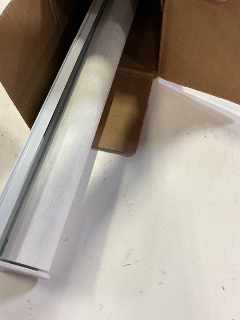 Condition photo showing As Is for sunoff blackout roller shades blinds cordless for windows pull down room darkening door blinds with thermal insulated easy to install for living room,bedroom,home,office bathroom white 23\" w x 72\" h 23\"w x 72\"h white