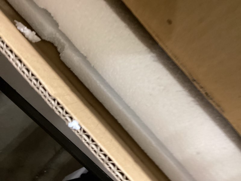 Condition photo showing Good Condition for VocalStar 16 x 24 Inch Black Bathroom Mirror for Wall, Square Corner Rectangle Black Metal Framed Bathroom Vanity Mirror Modern Farmhouse, 1/4-inch Shatterproof Glass | Ultra-Flush Hanging Black 24"L x 16"W