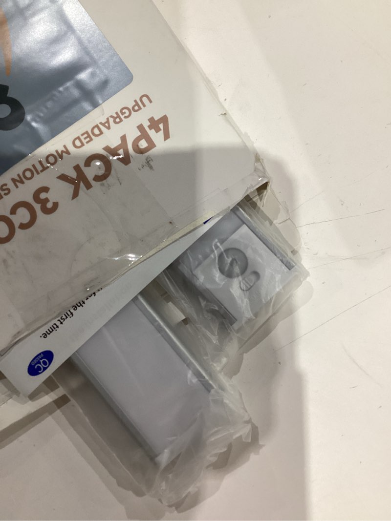 Condition photo showing Good Condition for under cabinet lighting wireless, 4pack motion sensor light indoor with 3 color temps, dimmable closet lights battery operated, led magnetic light, rechargeable under counter lights for kitchen stairs 12inch-4pack
