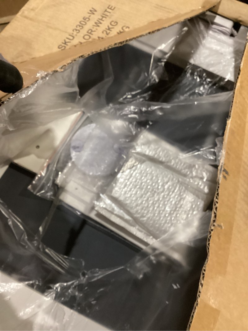 Condition photo showing item condition for ROLOVE 22x20 Inch Lighted Vanity Mirror, 3-Mode Touch Dimming LED Lighting, Large Makeup Mirror for Dressing Room, Tabletop or Wall-Mounted, White White 22"L x 20"W