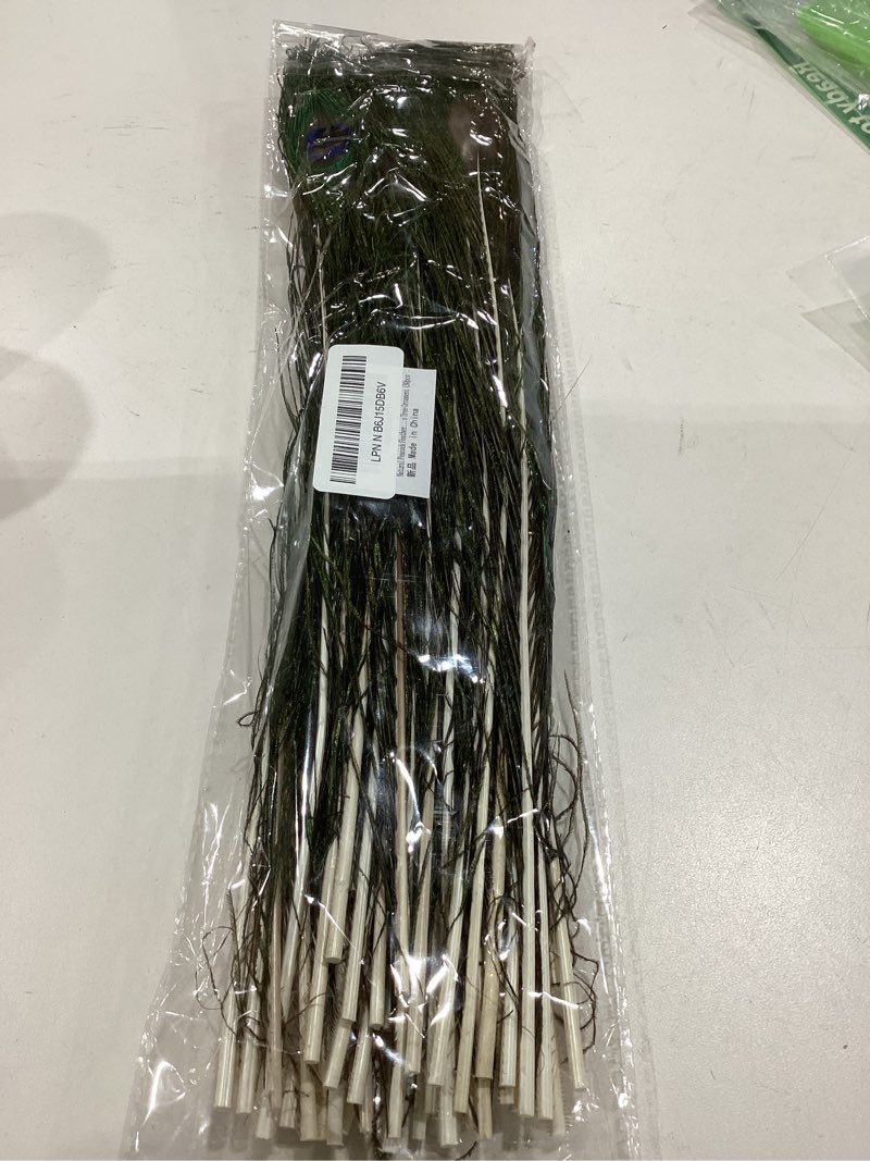 Condition photo showing As Is for natural peacock feathers 16-18inch for home decor flower arrangement centerpieces vases decorations costumes hats crafts christmas tree ornament (50pcs)