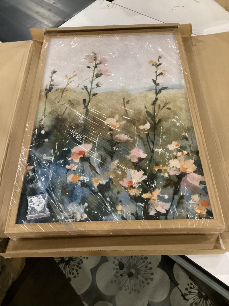 Condition photo showing Good Condition for avecco 3 pieces framed vintage wildflower canvas wall art, nature floral artwork wall decor, rural botanical art prints for bedroom living room office home decoration ready to hang 20x30 inch 30"l x 20"w vintage