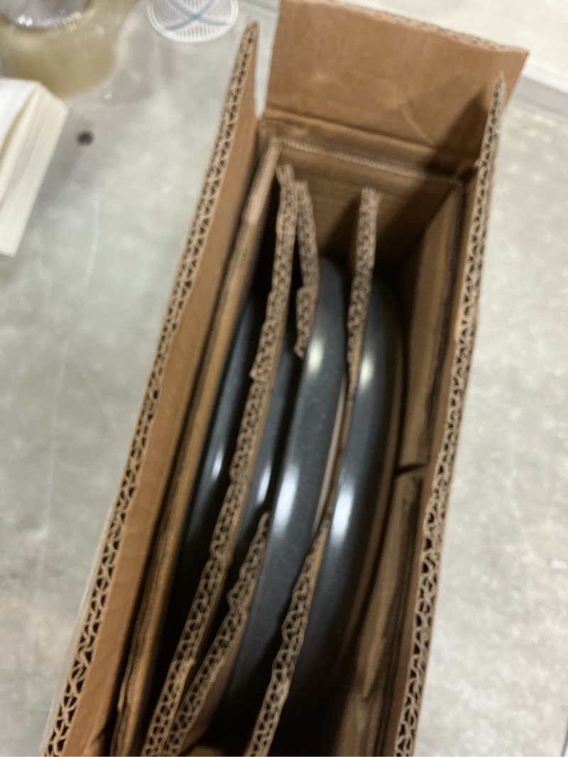 Condition photo showing As Is for (incomplete 4 pieces only) Dinnerware Sets of 4 Ocean Round  4 Piece Kitchen Plates and Bowls Sets, Reactive Glaze, Microwave and Dishwasher Safe, Scratch Resistant, Gray