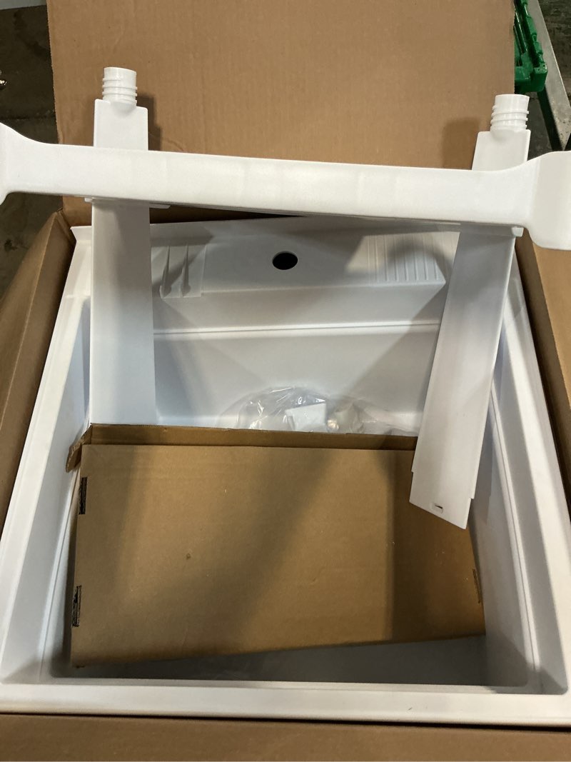 Condition photo showing Good Condition for project source 24-in x 24-in 1-basin white freestanding utility tub with drain and faucet
