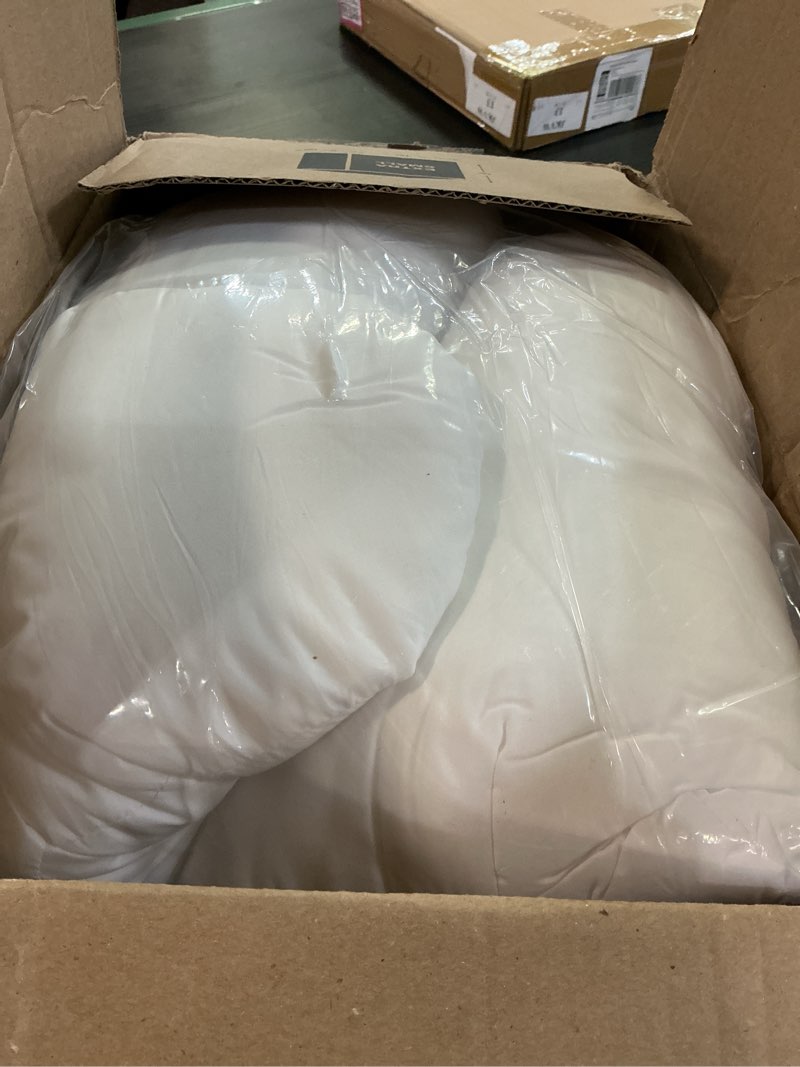 Condition photo showing As Is for nuzzle adjustable pillow for side sleepers, luxury king size bed pillow hotel collection - best adjust height soft firm pillow for back, stomach or side sleepers king size (set of 1) white