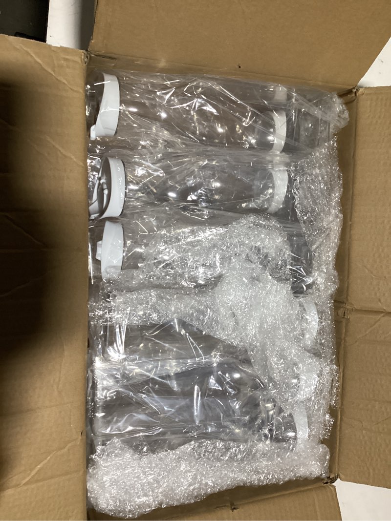 Condition photo showing Good Condition for 12 Square Plastic Water Carafe, 50 Ounce Large Water Bottles with Flip Tops, Clear Plastic Bottles for Home Bars Restaurants, Iced Tea, Juice, Lemonade, Milk, Cold Brew 50 Ounces
