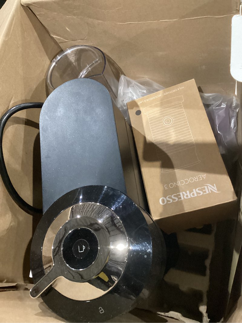 Condition photo showing As Is for Nespresso Vertuo Next Premium Coffee and Espresso Maker by Breville with Aeroccino Milk Frother Black Machine + Milk Frother