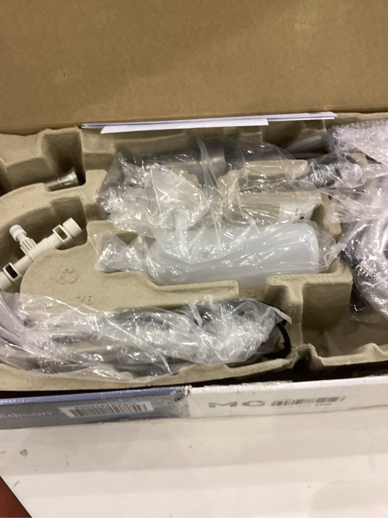 moen 87042srs edison spot resist stainless one-handle high arc 4-hole kitchen faucet with side spray