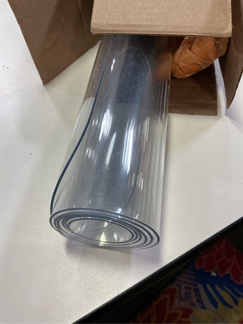 Condition photo showing Good Condition for Delamu Office Chair Mat for Hardwood Floor, 30"×48" Office Computer Desk Chair Mat, Clear PVC Heavy Duty Floor Protector Mats for Rolling Chairs (Only for Hard Floor) 30" x 48" Transparent