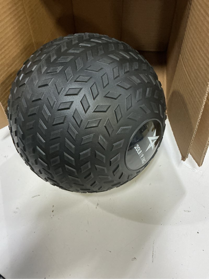Condition photo showing Good Condition for yes4all 20lbs slam ball - durable pvc sand-filled medicine ball, available in 10-40lbs, perfect for core strength & full-body workouts - tread black