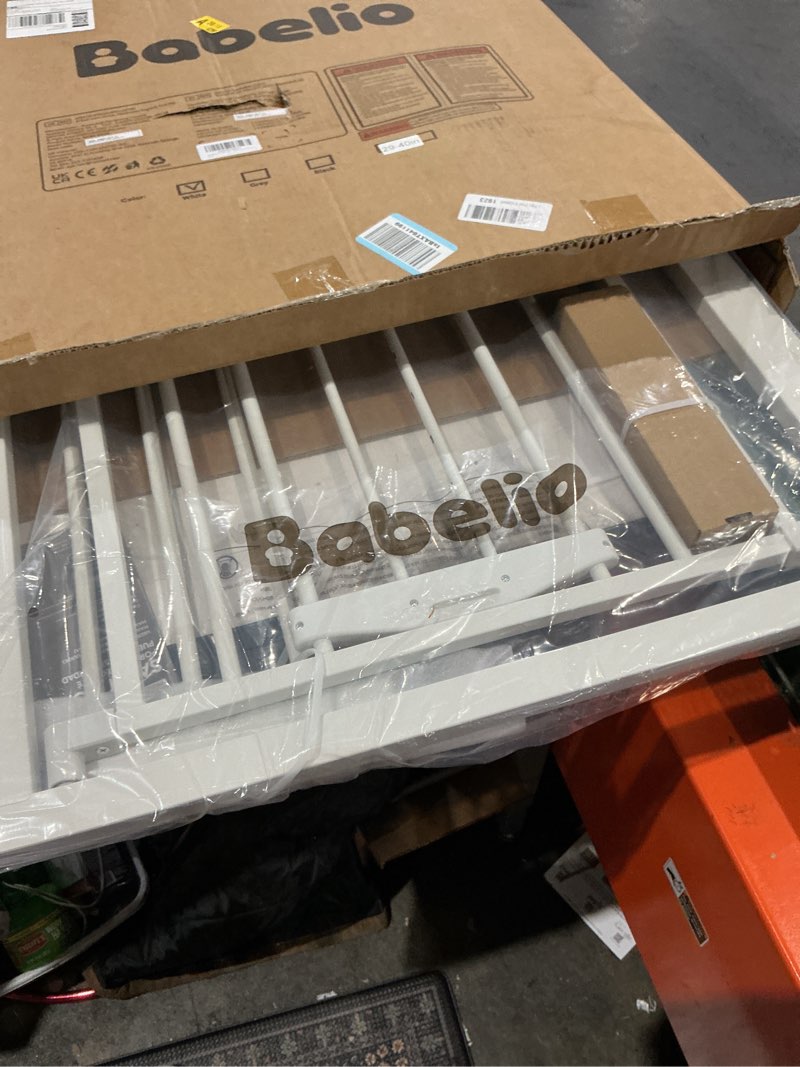 Condition photo showing Good Condition for babelio new version baby gate with cat door adjustable, 29-40" metal pet door for stairs & doorways, pressure mounted, no tools needed, white white 29-40" wide, 30" tall
